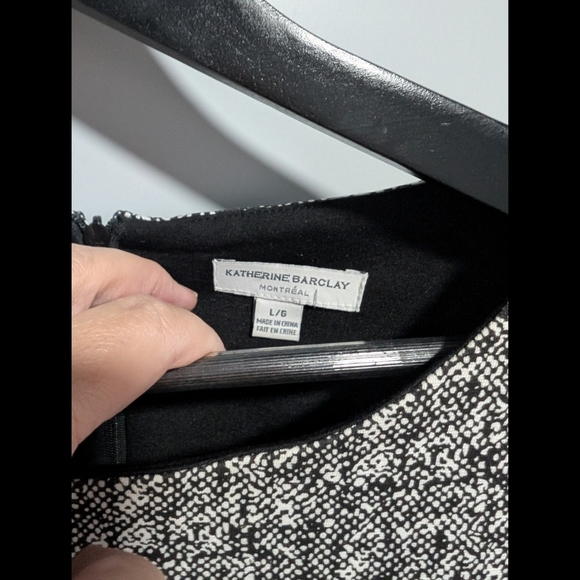 Katherine Barclay Montreal Elegant Black and White Dress With Lace Detail - Picture 9 of 11